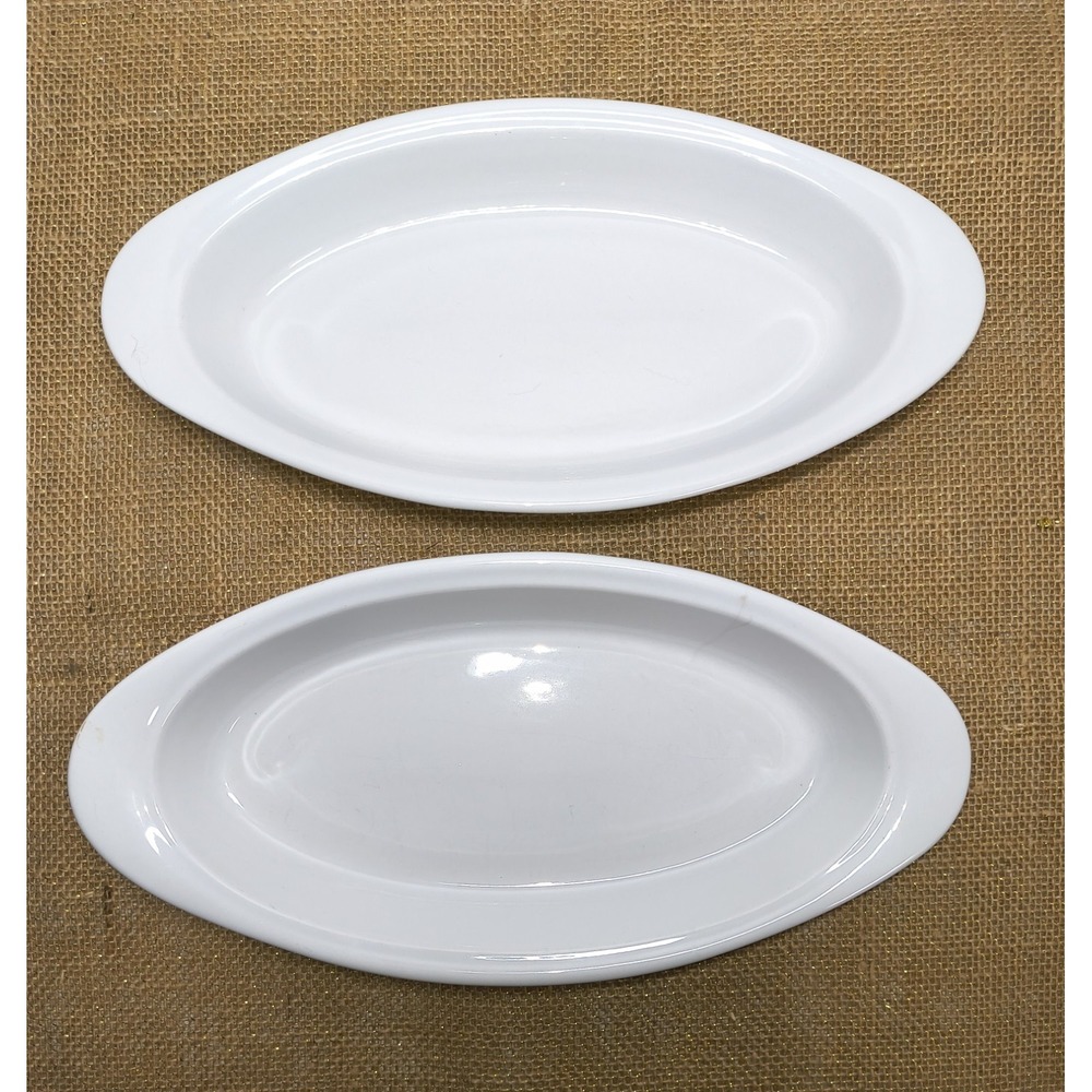 2 Corning Ware French White Stoneware 11" Au Gratin Oval Baking Dish 12 Oz